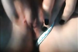 I caress my hairless cum-hole with fingers in my sexy solo
