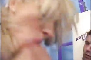 Cute blond acquires her cookie drilled missionary style and acquires dirty facial