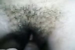 Hairy and unsightly Arab slit swallows miniature schlong on a pov movie