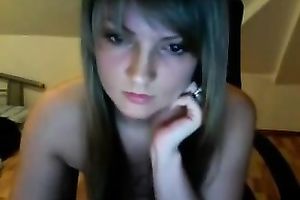 Cute golden-haired hawt legal age teenager is exposed on webcam chatting with me