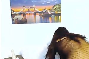 Svelte delicious honey with hawt makeup was posing in her fishnet underware