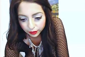 Svelte delicious honey with hawt makeup was posing in her fishnet underware