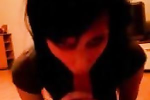 Dark haired unsightly and frightening dark brown nympho sucks my ally dry