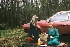 Sexy all natural white European hotties on the picnic jointly