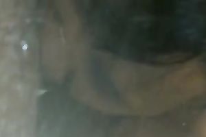 Hot ebon girlfriend takes huge pecker in her throat in shower