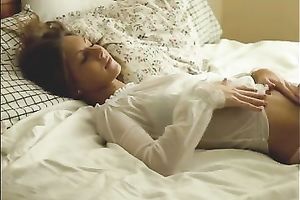 Mesmerizing dark brown girlfriend gives tempting masturbation solo