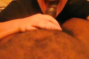White legal age teenager is going insane with my black jock in her throat