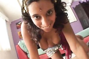 Blowjob titjob and fantastic pecker riding by zesty dilettante Indian girl