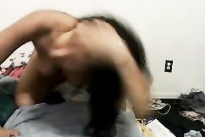 Busty hilarious Hindu nympho passionately positions on the bunk sofa