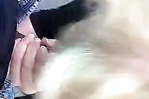 My light-haired chick gives me hell of irrumation in the public water closet