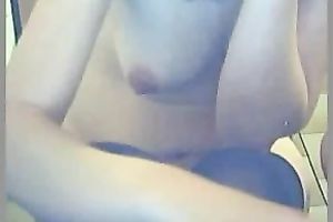 Slender cutie in dark nylons has no thing against flashing her tits to me