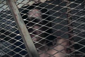 Beautiful redhead BBC slut chained and drilled with a machine