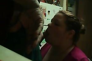 Nasty fat seller in a food market sucks my hard wang