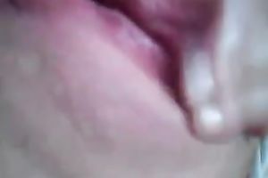 Lovely girlfriend filming her pink wet pussy whilst masturbating in the morning