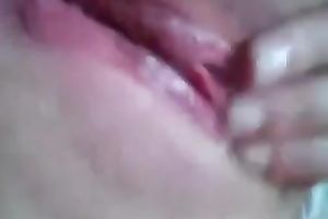 Lovely girlfriend filming her pink wet pussy whilst masturbating in the morning