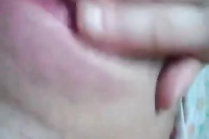 Lovely girlfriend filming her pink wet pussy whilst masturbating in the morning