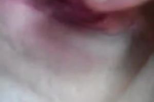 Lovely girlfriend filming her pink wet pussy whilst masturbating in the morning