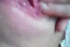 Lovely girlfriend filming her pink wet pussy whilst masturbating in the morning