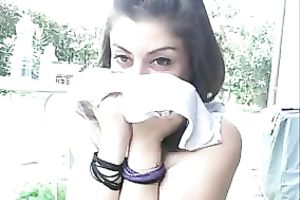 Amateur str8 haired lusty webcam nympho was teasing her hungry pussy