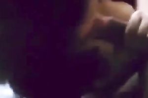 Dark haired Indian breasty hotwife was busy with giving head