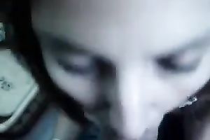 Beautiful girlfriend with hot blue eyes giving me head