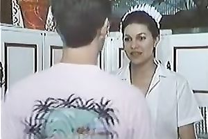 Charming and hot maid in her hawt and short costume got screwed hard