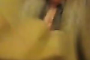 Stretching my obese wife's cunt in bedroom at night