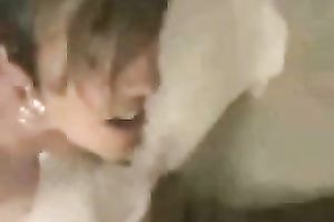 My saucy short-haired sexpot sucks my BBC and acquires spunk flow