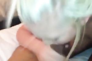 Blond haired glamorous sweetheart was blowing my friend's adorable chocolate schlong