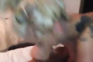 Blond haired glamorous sweetheart was blowing my friend's adorable chocolate schlong