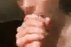 Charming nineteen years old girlfriend goes down on me engulfing my bulky knob