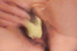 My French full figured aged black cock sluts pets her hairy slit with fancy sex toy