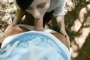 Pallid ravishing skinny brunette girlfriend of my buddy can't live without to engulf him outdoors