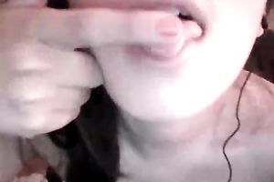 Amateur also pale black haired hottie showed meatballs and masturbated her fur pie
