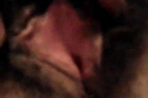 Amateur dark haired masked nympho was flashing her truly bushy snatch
