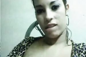 Amateur Latina sexpot was bragging of her mesmerizing cleavage on livecam