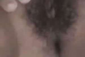 My yummy dark brown babe acquires her shaggy kitty nailed