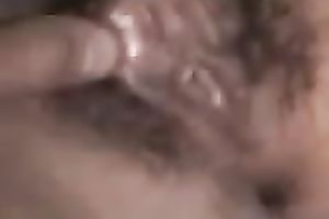 My yummy dark brown babe acquires her shaggy kitty nailed