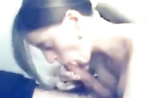 Dark haired kinky rather pale and usual looking slut sucks her man