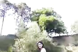 My miniature pale skin sweetheart by the river outdoors all bare