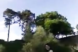 My miniature pale skin sweetheart by the river outdoors all bare