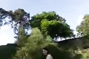 My miniature pale skin sweetheart by the river outdoors all bare