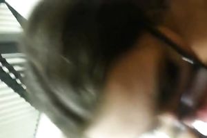 Sweet skinny BBC slut in glasses provided my buddy with a consummate oral-service