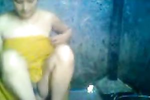 Chunky and breasty bhabhi white lady in the shower on web camera