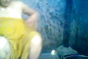 Chunky and breasty bhabhi white lady in the shower on web camera