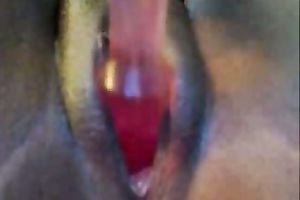 Big bottomed aged nerdy dark slutty wife played with her hungry twat on web camera