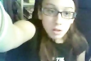 Beautiful miniature brunette hair masturbates for the 1st time