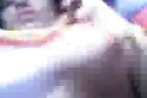 Zealous lewd sweetheart flashed her natural melons on camera