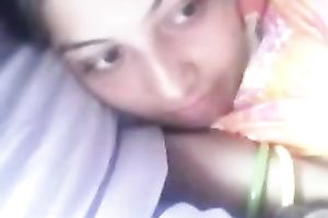 Zealous lewd sweetheart flashed her natural melons on camera