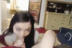 Sweet cute and pretty dark brown chick was blowing unbending lollicock